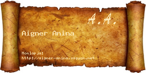 Aigner Anina névjegykártya